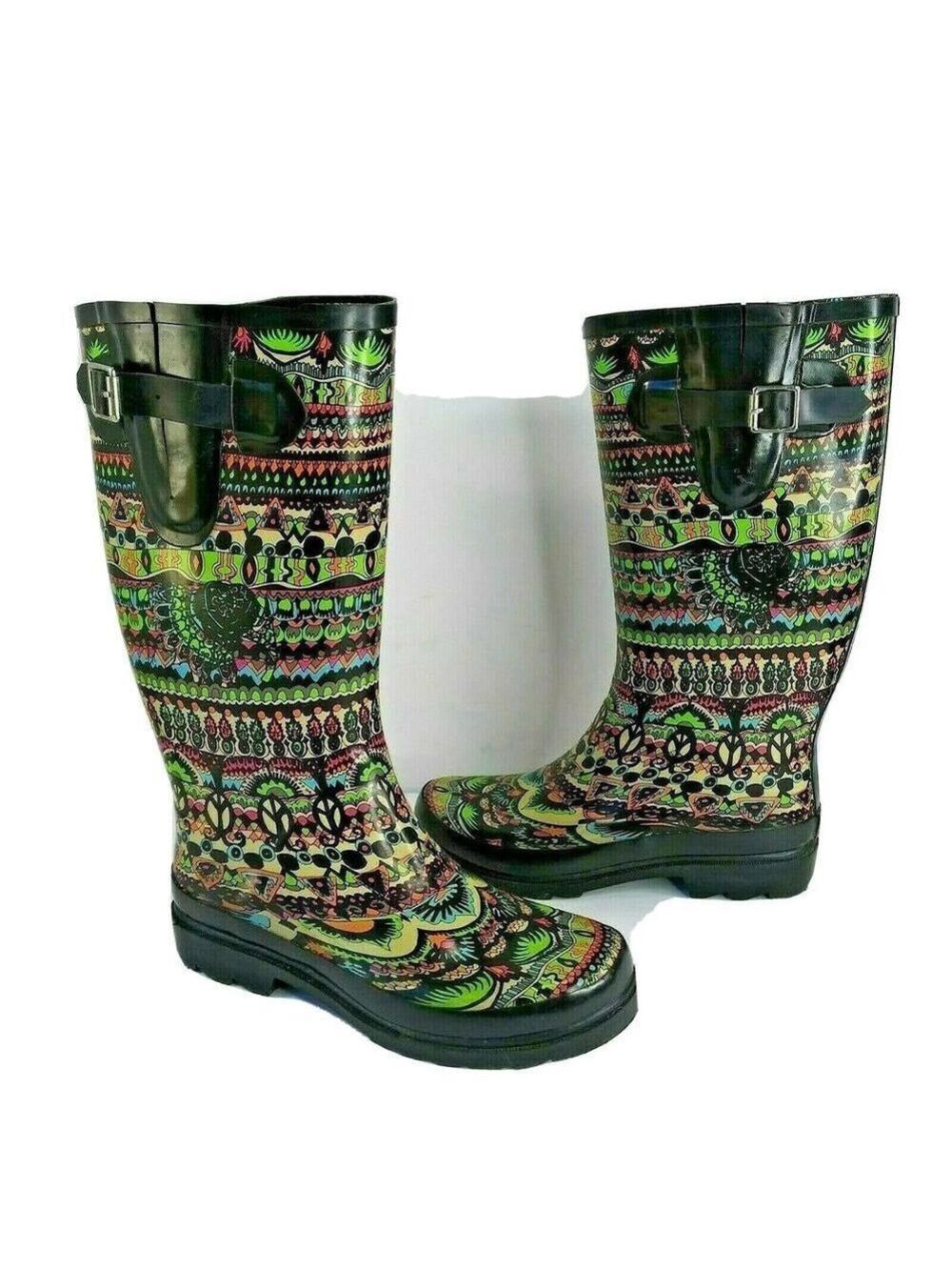 The Sak Sakroots Rhythm Peace Rubber Rain Boots